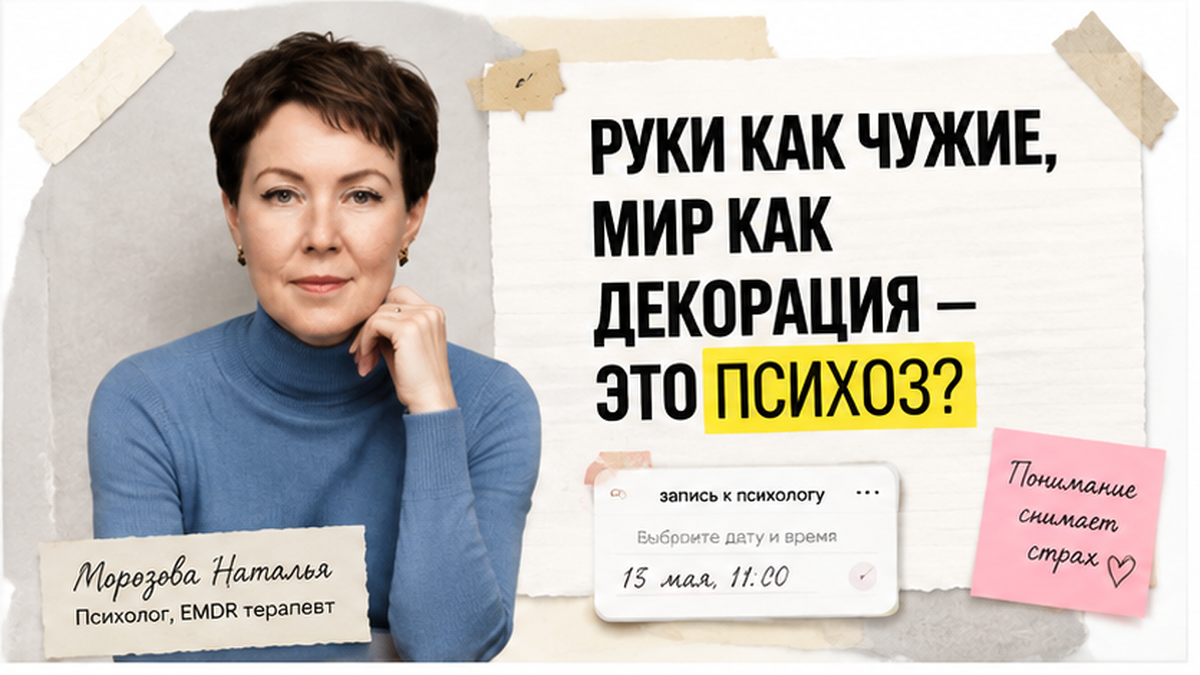 Иллюстрация к статье: Деперсонализация: почему мир «как во сне» и когда к психологу
