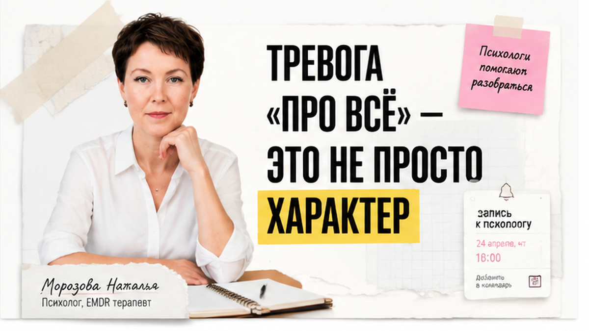 Иллюстрация к статье: Генерализованное тревожное расстройство: признаки и когда идти к психологу