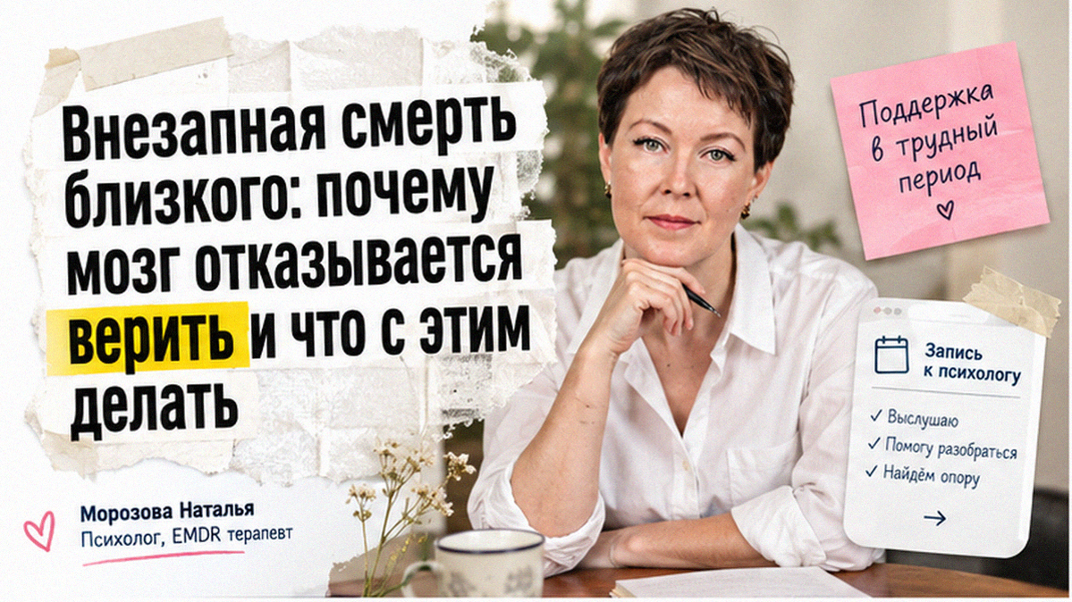 Иллюстрация к статье: Смерть близкого без предупреждения: почему психика застревает в одном моменте
